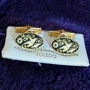 24k Gold-Plated Damascene Spanish Cufflinks